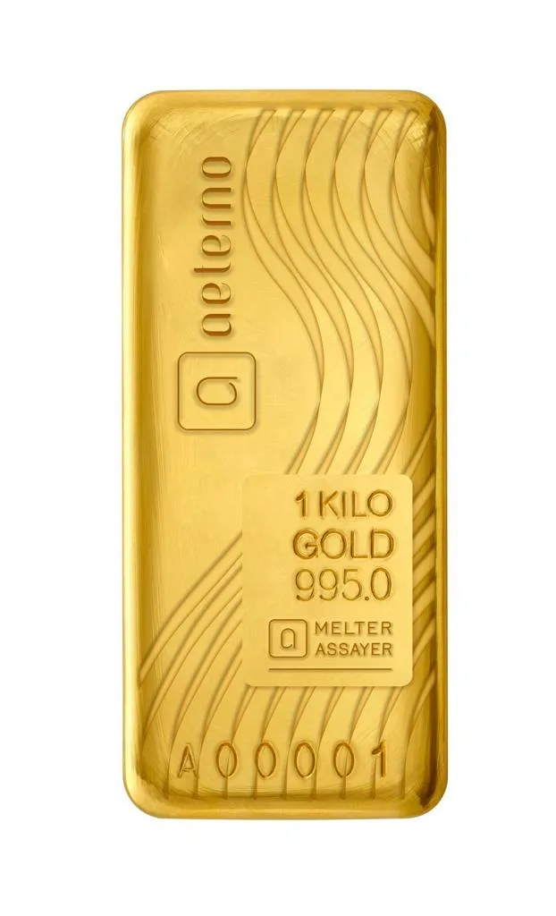 Gold cast bar — precious metals product Aeterno Dubai